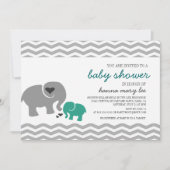Elephant Baby shower Invitation Kaart (Voorkant)