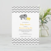Elephant Baby shower Invitation Kaart (Staand voorkant)