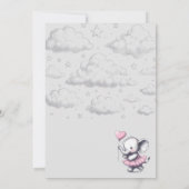 Elephant Baby shower Invitation Kaart (Achterkant)