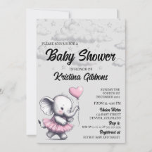 Elephant Baby shower Invitation