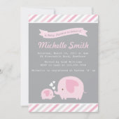 Elephant Baby shower Invitation Kaart (Voorkant)