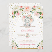 Elephant Baby shower Invitation Kaart (Voorkant / Achterkant)