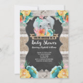 Elephant Baby shower Invitation Kaart (Voorkant)