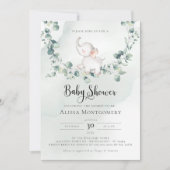Elephant Baby shower Invitation Kaart (Voorkant)