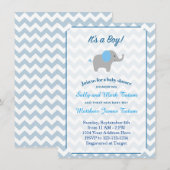 Elephant Baby shower Invitation Kaart (Voorkant / Achterkant)