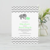 Elephant Baby shower Invitation Kaart (Staand voorkant)