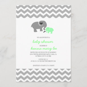 Elephant Baby shower Invitation Kaart