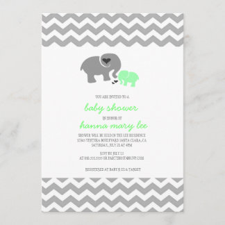 Elephant Baby shower Invitation Kaart