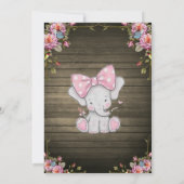Elephant Baby shower Invitation Kaart (Achterkant)