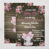 Elephant Baby shower Invitation Kaart (Voorkant / Achterkant)