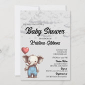 Elephant Baby shower Invitation Kaart (Voorkant)