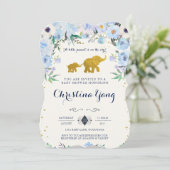 Elephant Baby shower Invitation Kaart (Staand voorkant)