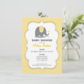 Elephant baby shower invitation kaart (Staand voorkant)