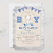 Elephant Baby shower Invitation Kaart (Voorkant)