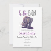 Elephant Baby shower Invitation Kaart (Voorkant)