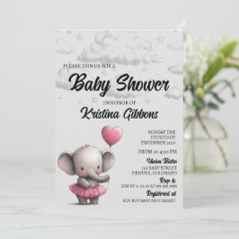 Elephant Baby shower Invitation Kaart