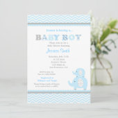 Elephant Baby shower Invitation Kaart (Staand voorkant)
