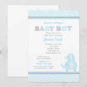 Elephant Baby shower Invitation Kaart (Voorkant / Achterkant)