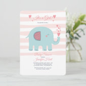 Elephant Baby shower Invitation Kaart (Staand voorkant)