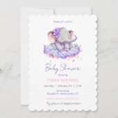 Elephant Baby shower Invitation Kaart (Voorkant)