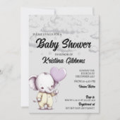 Elephant Baby shower Invitation Kaart (Voorkant)