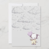 Elephant Baby shower Invitation Kaart (Achterkant)
