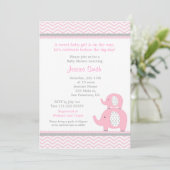 Elephant Baby shower Invitation Kaart (Staand voorkant)