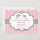 Elephant Baby shower Invitation Kaart (Voorkant)