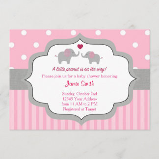 Elephant Baby shower Invitation Kaart