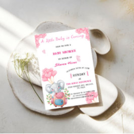 Elephant Baby shower Invitation Kaart