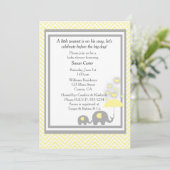 Elephant Baby shower Invitation Kaart (Staand voorkant)