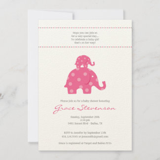 Elephant Baby shower Invitation Kaart