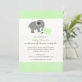 Elephant Baby shower Invitation Kaart (Staand voorkant)