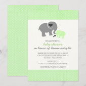 Elephant Baby shower Invitation Kaart (Voorkant / Achterkant)