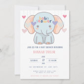 Elephant Baby Shower Invitation Kaart (Voorkant)