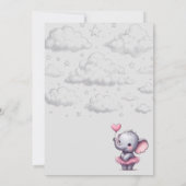 Elephant Baby shower Invitation Kaart (Achterkant)