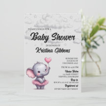 Elephant Baby shower Invitation