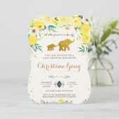 Elephant Baby shower Invitation Kaart (Staand voorkant)