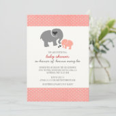 Elephant Baby shower Invitation Kaart (Staand voorkant)