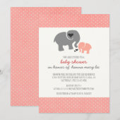 Elephant Baby shower Invitation Kaart (Voorkant / Achterkant)