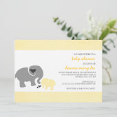 Elephant Baby shower Invitation Kaart (Staand voorkant)