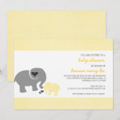 Elephant Baby shower Invitation Kaart (Voorkant / Achterkant)