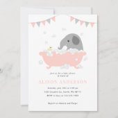 Elephant Baby shower Invitation Kaart (Voorkant)