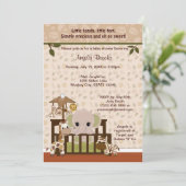 ELEPHANT Baby shower Invitation Nali Oerwoud NJE Kaart (Staand voorkant)