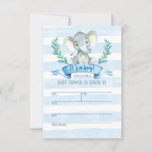 Elephant Baby shower Invitation Oerwoud Baby
