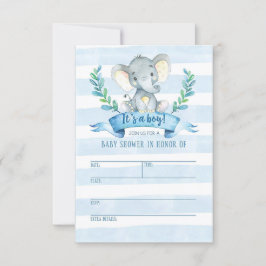 Elephant Baby shower Invitation Oerwoud Baby RSVP Kaartje