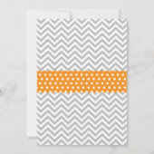 Elephant Baby shower Invitation Oranje and Grey Kaart (Achterkant)