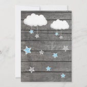 Elephant Baby shower Invitation, rustisch, Blue Kaart (Achterkant)