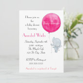 Elephant Baby shower Invitation Schattigee Parijse Kaart (Staand voorkant)