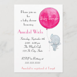 Elephant Baby shower Invitation Schattigee Parijse Kaart
